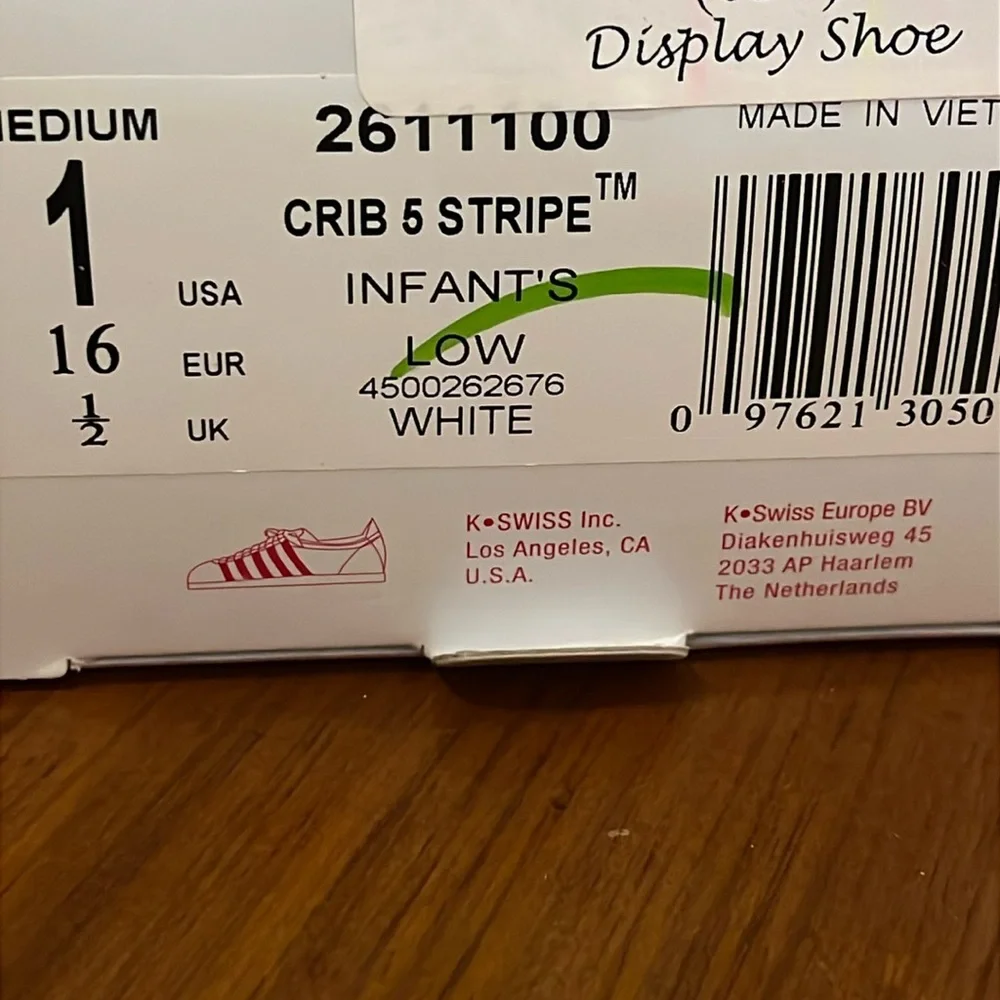 K Swiss Crib 5 Stripe shoes sneakers new Infant Baby Boys Girls booties Size 1